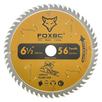 FOXBC 6-1/2" 56T Carbide-Tipped Track Saw Blade for Makita B-07353 Plunge Circular Saw, Wen CT1065, Replacement for Makita B-57342, Wen BL655 Saw