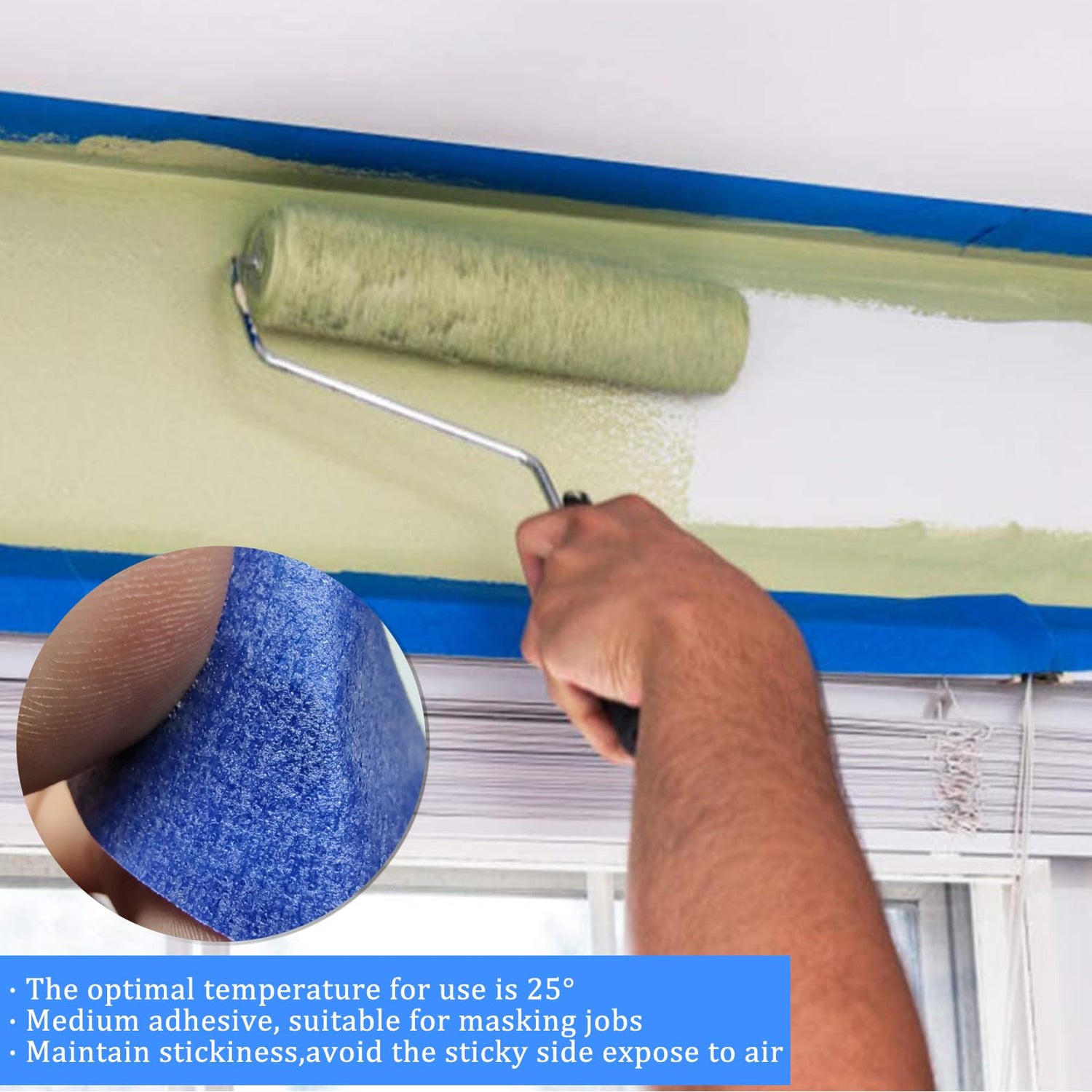 4PCS Premium Blue Painters Tape, Paint Tapes, Masking Tape for DIY Crafts & Arts, Painting Tape with Adhesive Backing, Easy Removal Painter's Wall SmaringRobot