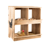 Nesting Boxes for Chicken Coop - Wooden Chicken Nesting Box for Poultry Heavy Duty 4 Compartments Laying Eggs Nest Box Wall Mount for Chickens, Hens, ZeenArt
