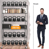 YNN Heavy Duty Storage Shelving Unit, 6 Tier Storage Shelves with Wheels Adjustable Storage Metal Shelf Wire Shelving Unit Organizer Storage Rack for YNN