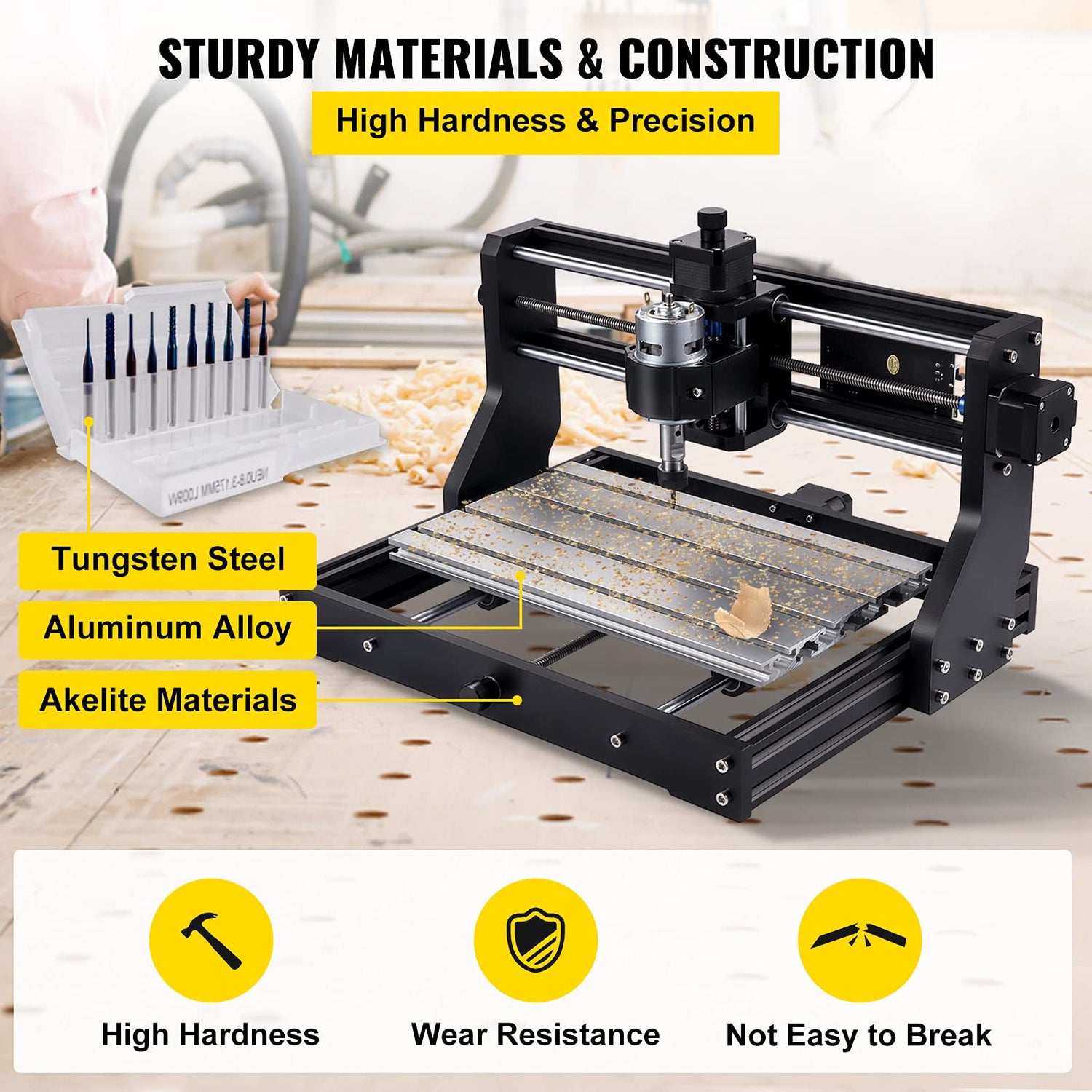 VEVOR CNC 3018 PRO Router Machine, GRBL Control 3-Axis Milling Engraver Engraving Machine, DIY CNC Router Kit with Transparent Enclosure, Offline VEVOR