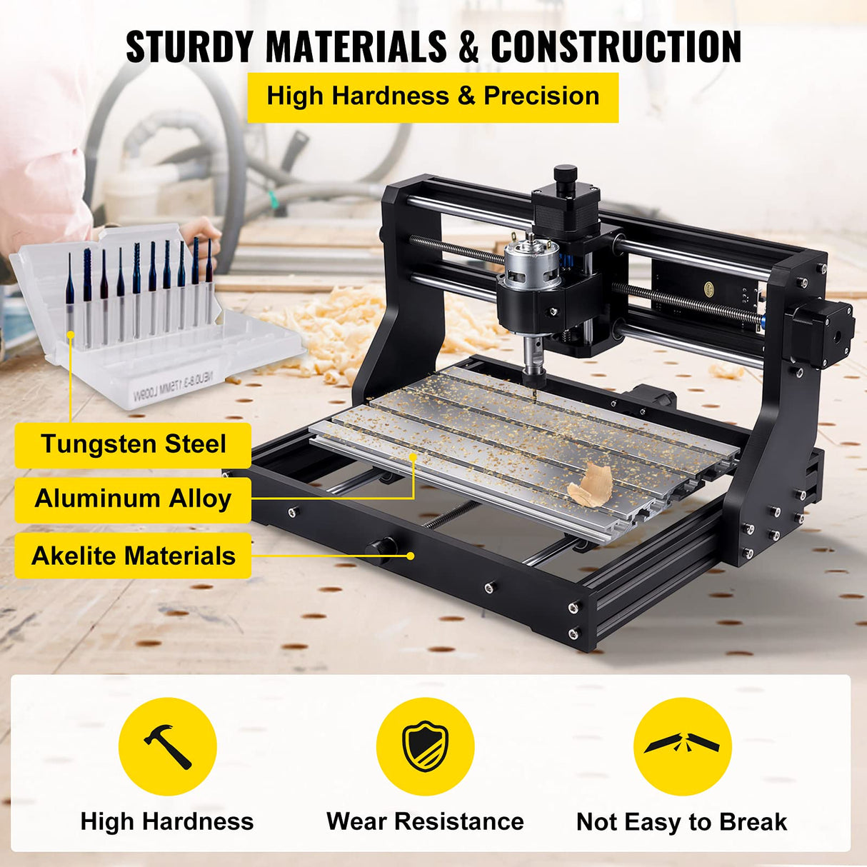 VEVOR CNC 3018 PRO Router Machine, GRBL Control 3-Axis Milling Engraver Engraving Machine, DIY CNC Router Kit with Transparent Enclosure, Offline VEVOR