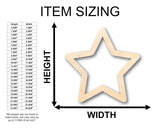 Unfinished Wood Star Outline Shape - Craft - up to 36" DIY 4" / 1/4" 24 Hour Crafts