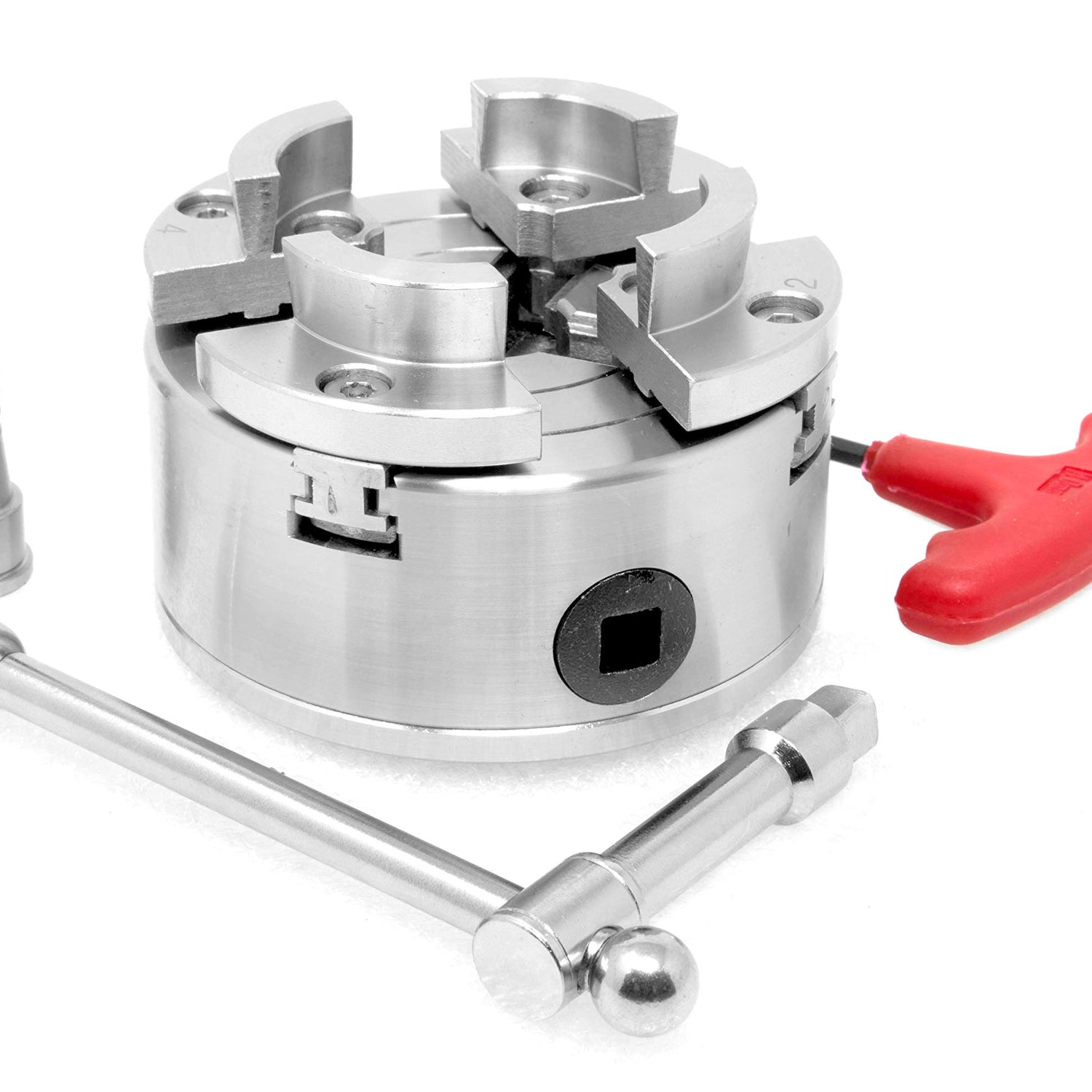 WEN LA4374 3.75-Inch 4-Jaw Self-Centering Lathe Chuck Set with 1-Inch x 8TPI Thread WEN