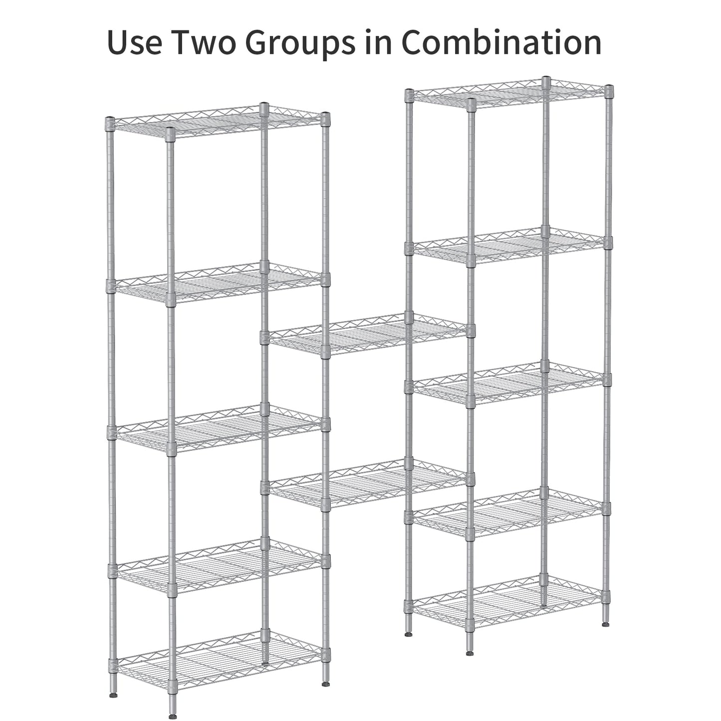 SINGAYE 6-Shelf Wire Shelving Unit, Adjustable Metal Shelves, Standing Shelf, 21.25" W X 11.41D X 69 "H (Silver) - WoodArtSupply