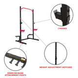 Sunny Health & Fitness Power Zone Squat Stand Power Rack Cage - SF-XF9931, Upright,Black/Red Sunny Health & Fitness
