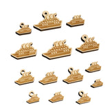 Vacation Cruise Ship Boat Mini Wood Shape Charms Jewelry DIY Craft - 30mm (6pcs) - No Hole Sniggle Sloth