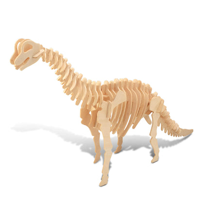 Puzzled 3D Puzzle Brachiosaurus Dinosaur Wood Craft Construction Model Kit Educational DIY Wooden Dino Toy Assemble Model Unfinished Crafting Hobby