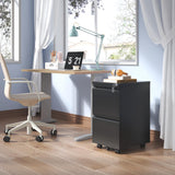 VIYET 2 Drawer Mobile File Cabinet with Lock,Under Desk Metal Filing Cabinet for Home Office,Steel Small Rolling File Cabinet with 2 Keys for VIYET