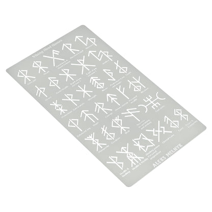 Aleks Melnyk No.412 Metal Stencil, Viking Bind Runes Generator, Bindrune, Ancient Alphabet, Sigil Magic Alphabet Stencil 1 PC, Letter Template for - WoodArtSupply