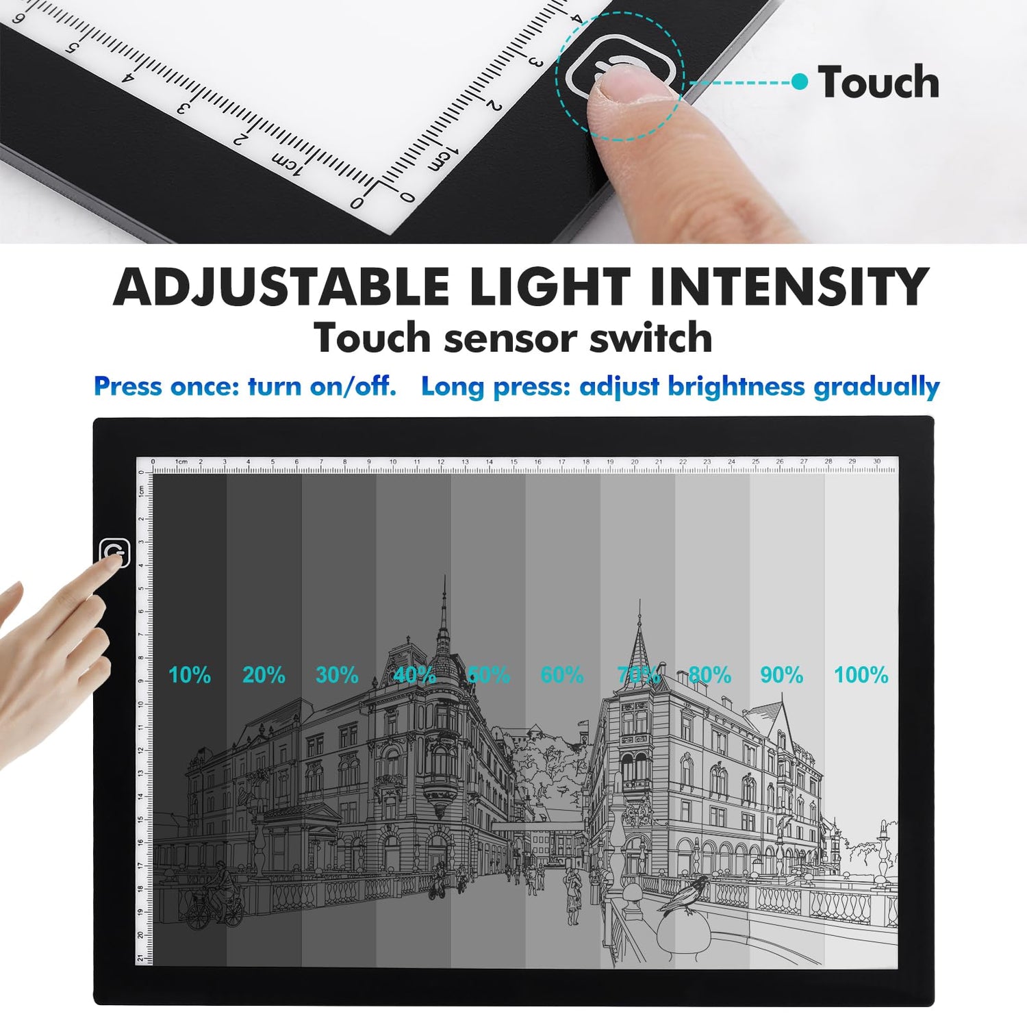 Dorhui Bright Pad Go, A4 Light Pad for Tracing & Weeding Vinyl, LED Copy Board Light Tracing Box Ultra-Thin Adjustable USB Power for Cricut Vinyl Dorhui