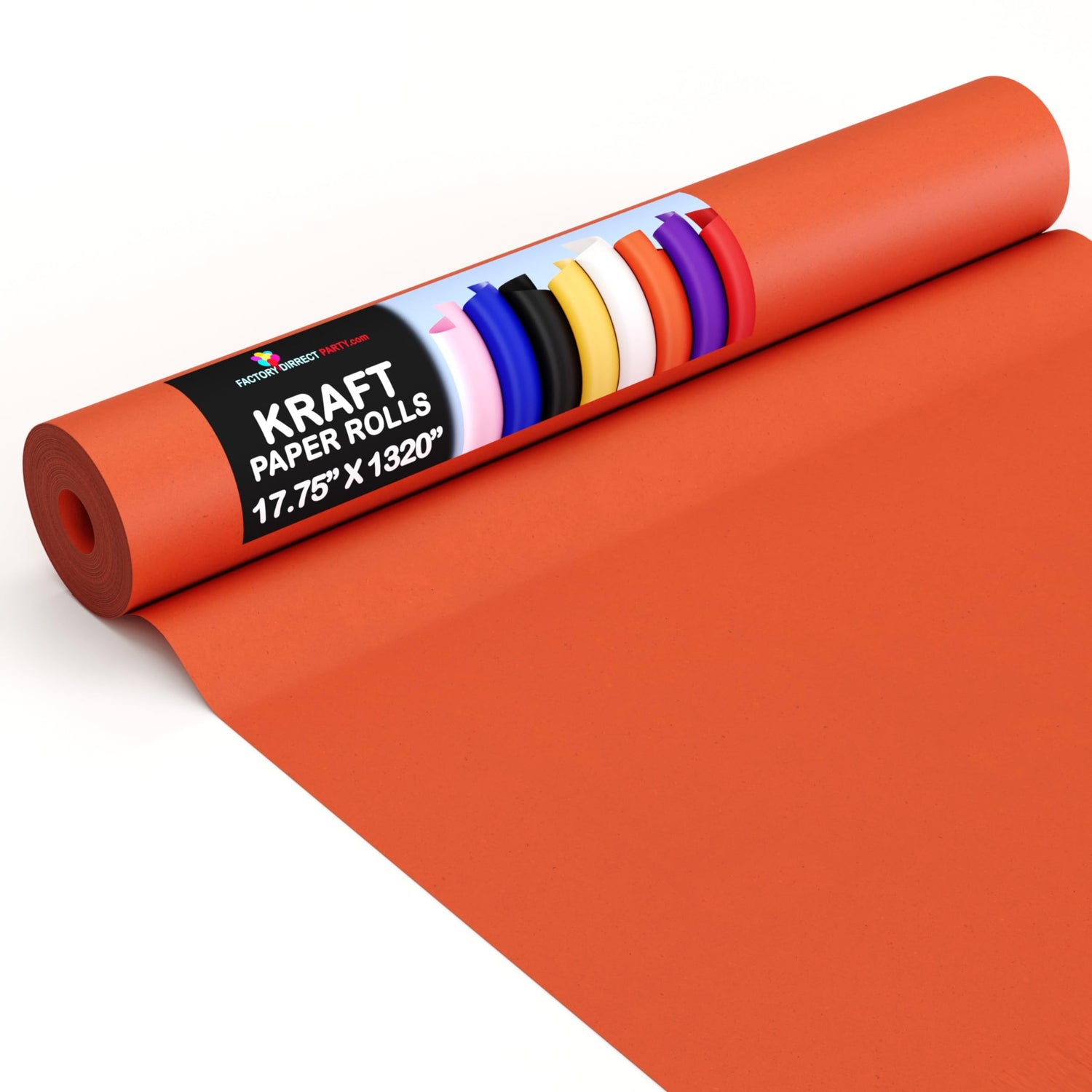 Orange Kraft Paper Roll 17.75" X 1320" (110' Ft) Colored Paper Roll - Kraft Wrapping Paper Perfect as Shipping Paper - Packing Paper Roll - Craft Crown Display
