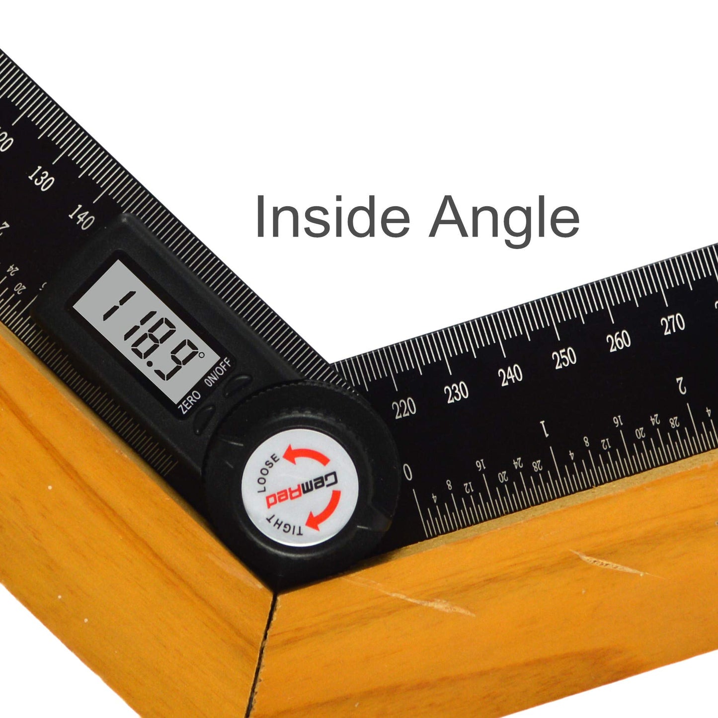 GemRed 82305 Digital Angle Finder Protractor (Aluminum) - WoodArtSupply