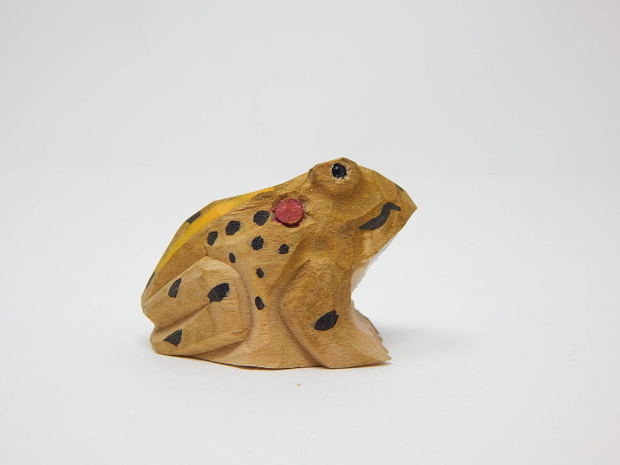 Selsela Toad Figurine Statue Decoration Small Animal Frog Art Sculpture Wood Carving Miniature Selsela