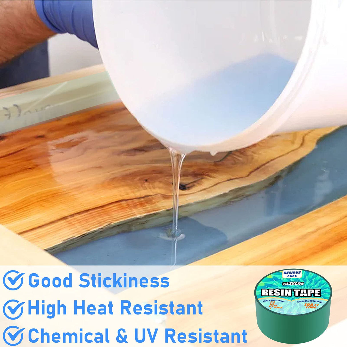 CLZYLRS 4 Rolls Resin Tape for Epoxy Resin Molding-Silicone Thermal Adhesive Tape-Easy Peeling (1inch & 3/4inch & 1/2inch & 1/4 inch) Jonnick