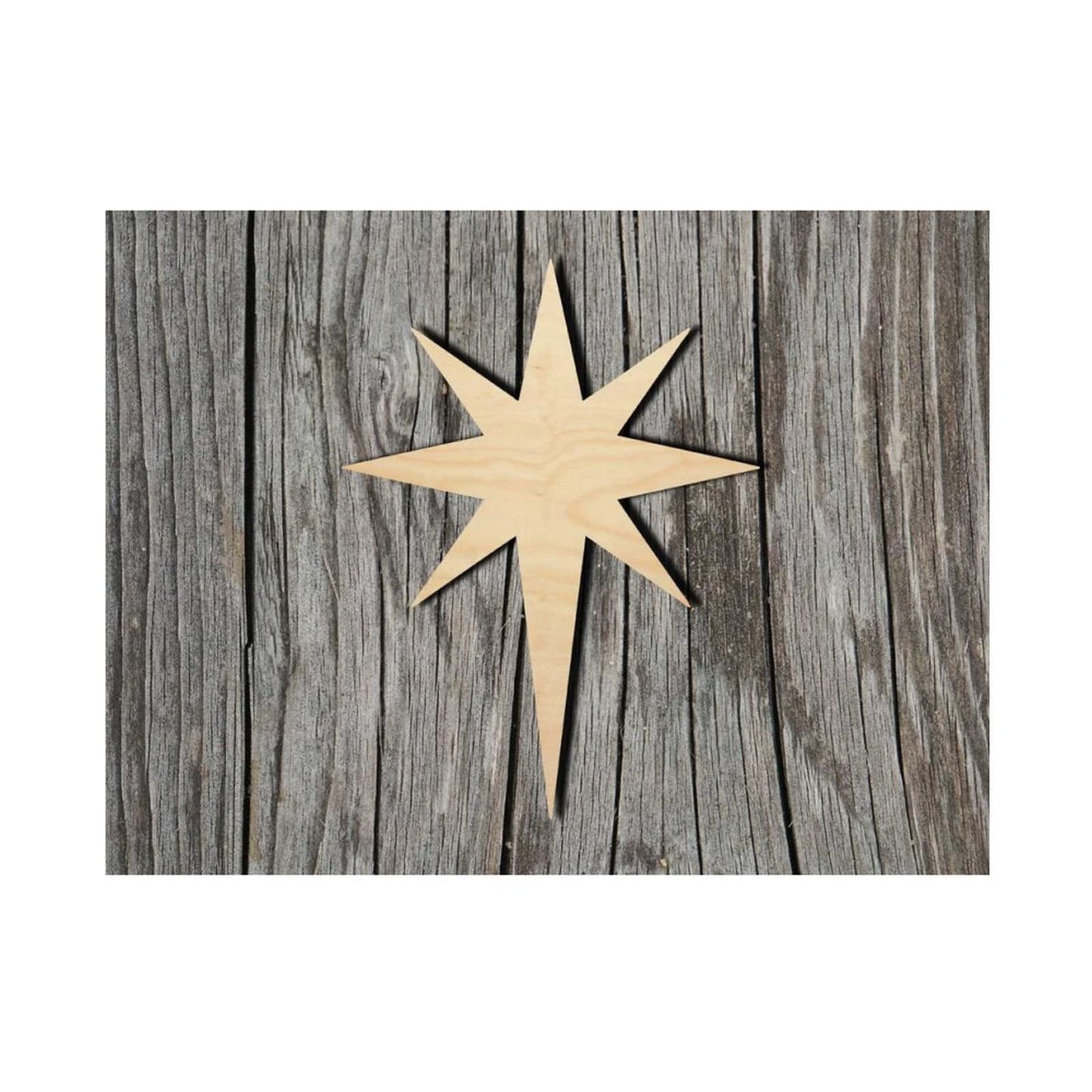 Bethlehem Star Wood Craft,Unfinished Wooden Cutout Art,DIY Wood Sign, Inspirational Farmhouse Wall Plaque,Rustic Home Decor for Home Restroom - WoodArtSupply