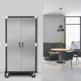 Seville Classics UltraHD Solid Steel Rolling Lockable Metal Storage Cabinet Locker Organizer w/Adjustable Shelves for Garage, Warehouse, Office, Seville Classics