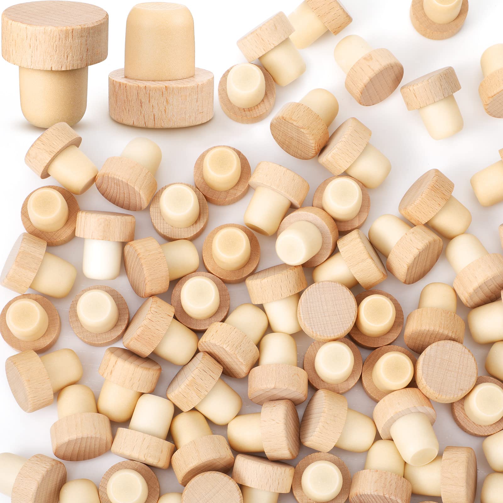 Wine Bottle Corks T Shaped Cork Plugs for Wine Cork Wine Stopper Reusable Wine Corks Wooden and Rubber Wine Stoppers Bottle Stoppers Sealing Plug - WoodArtSupply