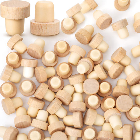 Wine Bottle Corks T Shaped Cork Plugs for Wine Cork Wine Stopper Reusable Wine Corks Wooden and Rubber Wine Stoppers Bottle Stoppers Sealing Plug Yalikop