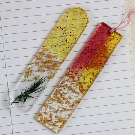 RESINWORLD Set of 3 Shiny Bookmarks Silicone Mold, Bookmark Resin Mold with Tassles, Small Medium Rectangle Bookmark Mold ResinWorld