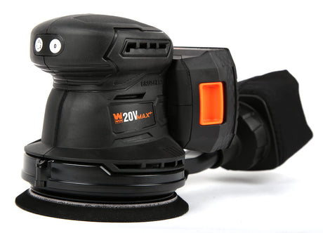 WEN Cordless Orbital Sander, Brushless with 5-Inch Random Orbit Pad, 20V Max 2.0 Ah Lithium-Ion Battery and Charger (20405),Black WEN