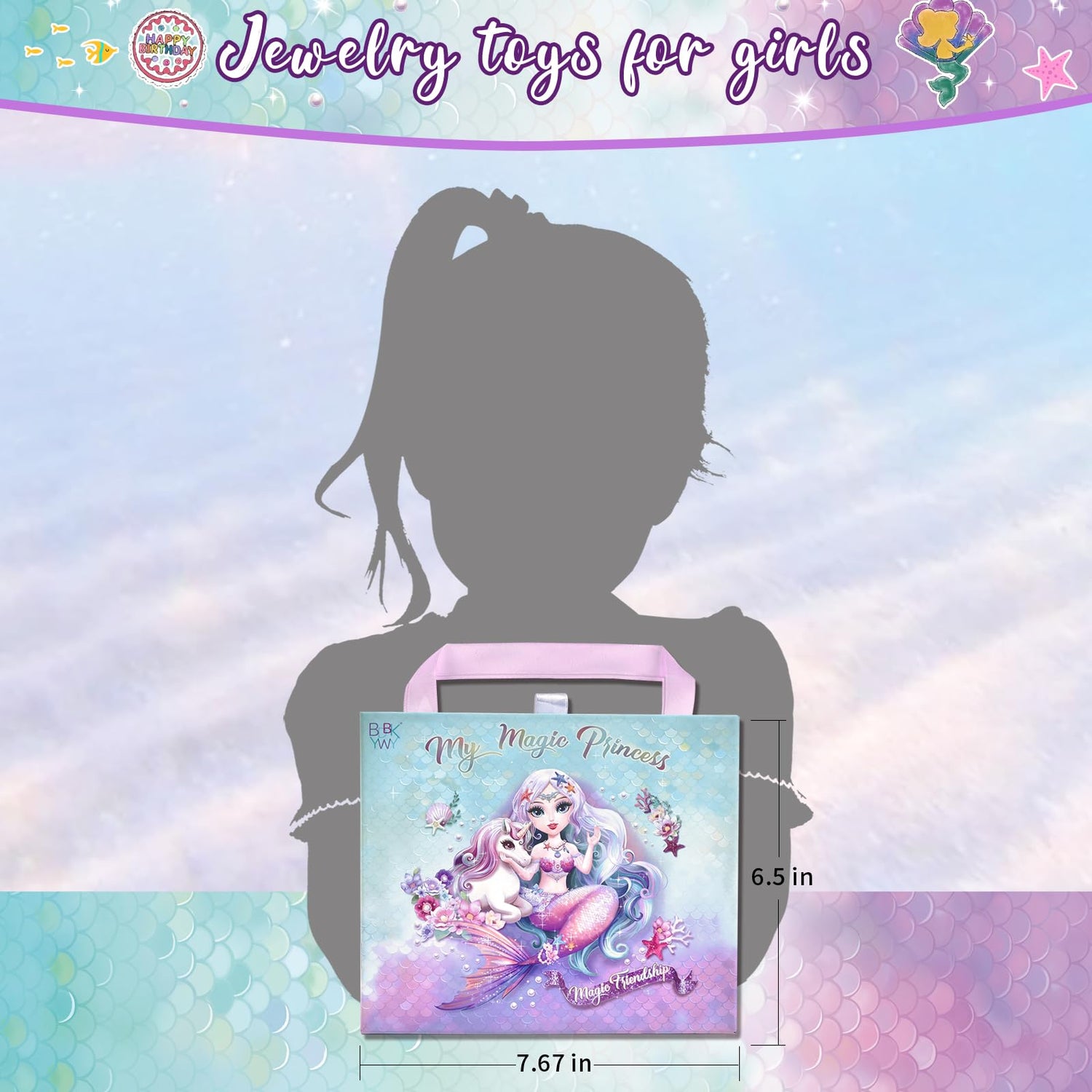 Girls Charm Bracelet Making Kit: Mermaid Jewelry Supplies Make Set Charm Bracelets Kits DIY Art Craft Set Girl Toys Age 5 6 7 8 9 10 11 12 Year Old BDBKYWY