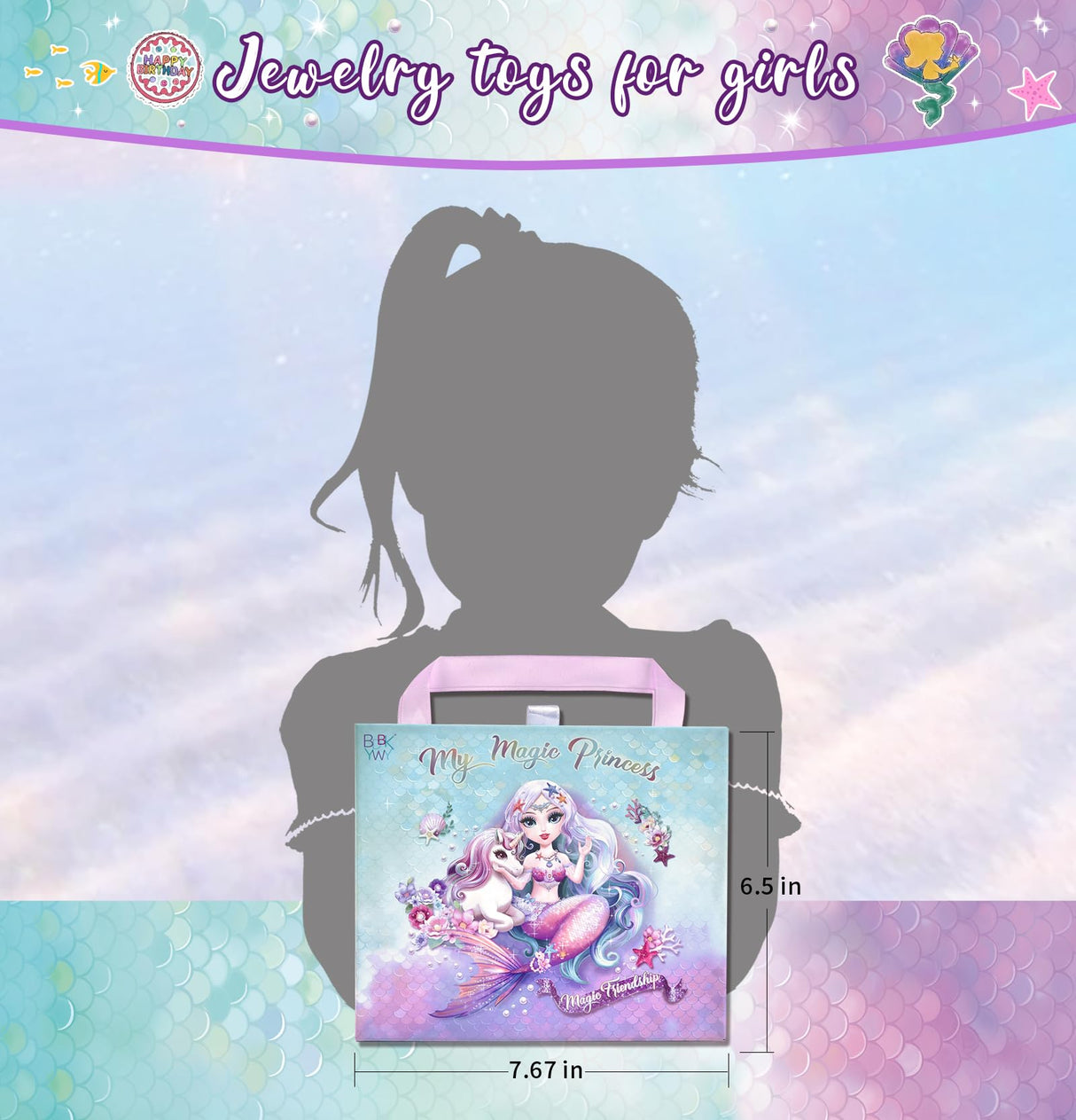 Girls Charm Bracelet Making Kit: Mermaid Jewelry Supplies Make Set Charm Bracelets Kits DIY Art Craft Set Girl Toys Age 5 6 7 8 9 10 11 12 Year Old BDBKYWY