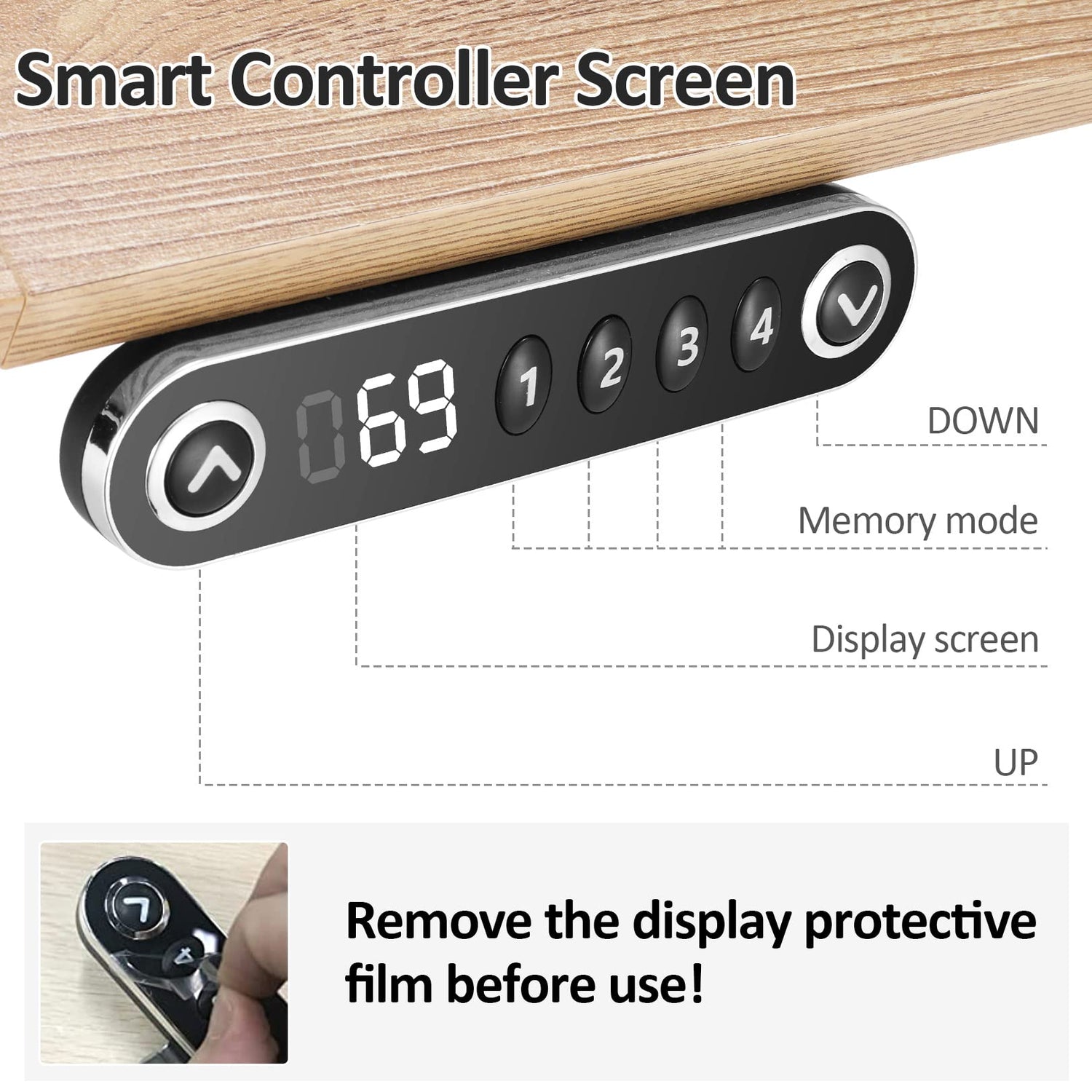 farexon Electric Standing Desk Adjustable Height, 48 x 24 inch Sit Stand Desk with Metal Metal Hook, 4 Memory Heights, 27''-45'' Lifting Range Stand farexon