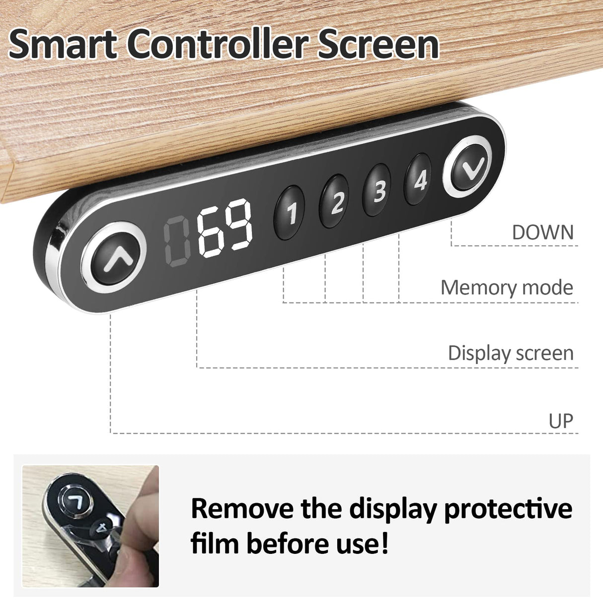 farexon Electric Standing Desk Adjustable Height, 48 x 24 inch Sit Stand Desk with Metal Metal Hook, 4 Memory Heights, 27''-45'' Lifting Range Stand farexon
