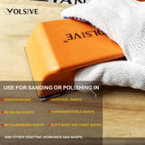 VOLSIVE 7pcs Hand Sanding Block Set, Rectangle Handheld Sanding Pad, Hook and Loop Interchangeable Assorted Shapes, for Sanding or Polishing in Auto VOLSIVE