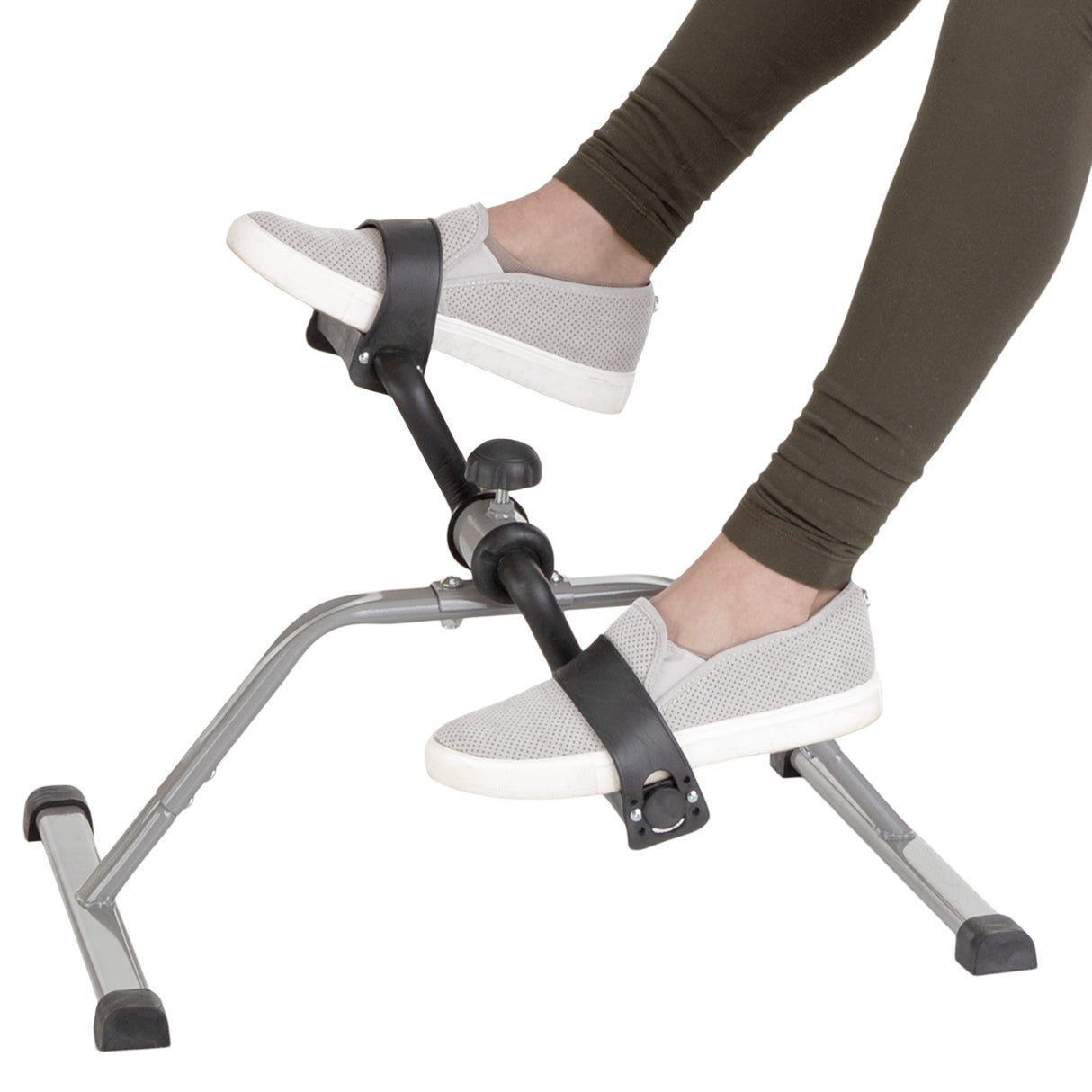 Under-Desk Stationary Bike - Indoor Below-Desk Exercise Pedal Fitness Machine for Legs, Physical Therapy, and Calorie Burn by Wakeman (Black and Wakeman