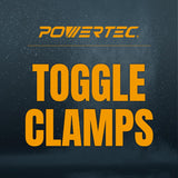 POWERTEC 4PK Toggle Clamp, 300 lbs Holding Capacity, 201B Quick Release Horizontal Clamps w/Antislip Rubber Pressure Tip for Woodworking Jigs and POWERTEC