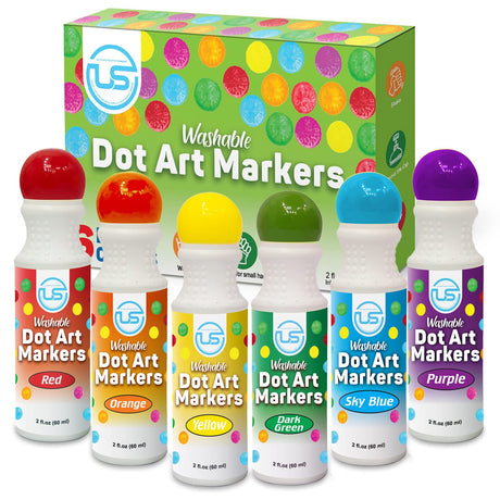 Ultimate Stationery Dot Markers | Bingo Daubers | Washable 6 Colors Dot Markers for Toddlers and Kids Dot Art. Toddler arts and crafts Ultimate Stationery