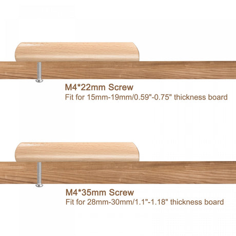 uxcell Wood Pull Handles, 4.88" 5Pcs Wooden Drawer Unfinished Knobs Pulls for Kitchen Furniture Drawer Wardrobe Cupboard with Screws uxcell