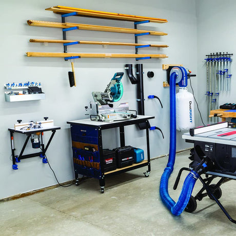 ROCKLER 4-Tier Lumber Storage Racks, Wall Mounting Shop, Basement, or Garage Organizer | Wall Storage Garage Shelf to Keep Lumber, Molding, & More - ROCKLER