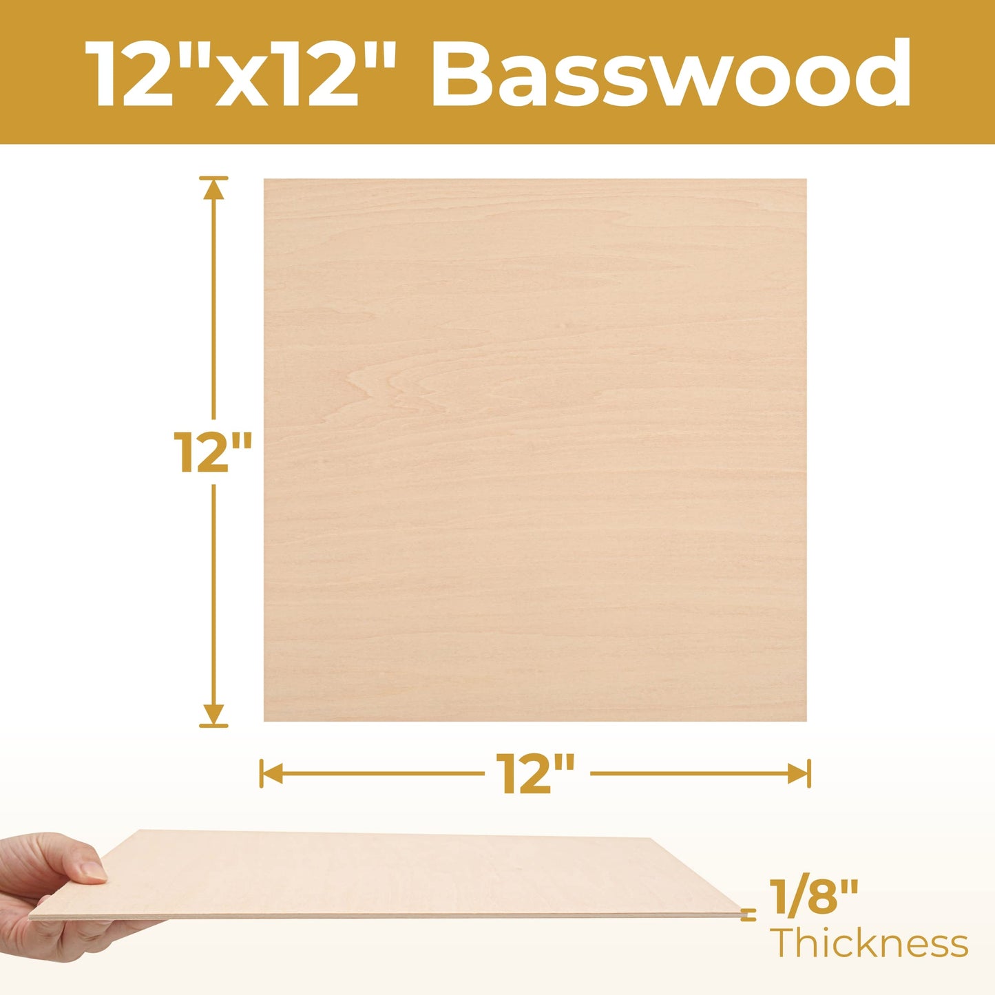 Calvana(12-Pack) 12”x12”x1/8”Balsa Sheets for Crafts-Perfect for Architectural Models Drawing Painting Wood Engraving Wood Burning Laser Scroll