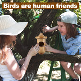 Hummingbird House for Outside Hanging, Wooden Hummingbird Gifts Nest 3 Pack with Hemp Ropes, Gardening Gifts Humming Bird Houses Home Decoration BESWORLDS