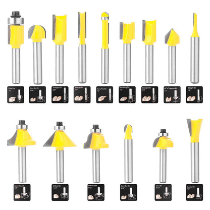 KOWOOD Router Bits Set of 15 Pieces 1/4 Inch Woodwork Tools for Beginners - WoodArtSupply