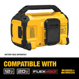 DEWALT 20V MAX Bluetooth Speaker, 100 ft Range, Durable for Jobsites, Phone Holder Included, Lasts 8-10 Hours with Single Charge (DCR010), DEWALT