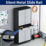 Yizosh Metal Garage Storage Cabinet with Locking Doors and Adjustable Shelves, Rolling Tool Storage Cabinet with 4 Wheels and 1 Drawer - 73" Steel Yizosh