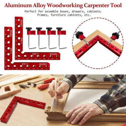 CRAFOM 90 Degree Corner Clamping Squares, Positioning Squares Set of 4 (3" 5.5"), wood working tools, Aluminum Alloy Right Angle clamp,Corner Clamps - WoodArtSupply