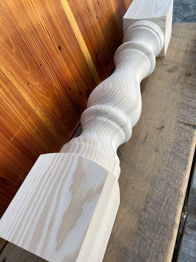 CAROLINA LEG CO. Chunky Monastery Pine Island Leg - Unfinished - Single Leg - Handcrafted in the USA - Dimensions: 5" x 34.5" CAROLINA LEG CO.