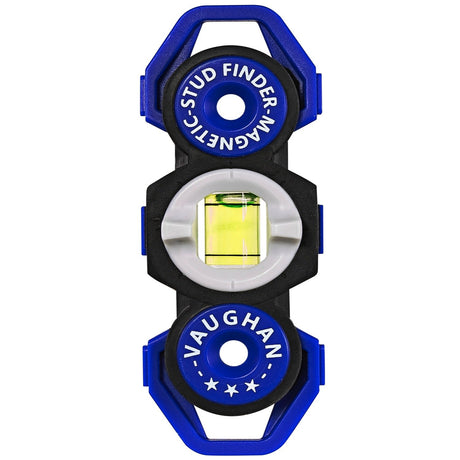 Vaughan Magnetic Stud Finder Leveler, Locate Screws, Nails, Metal Studs with Magnet, Level Tool, Drywall, Plaster, Blue - 050044 Small Vaughan