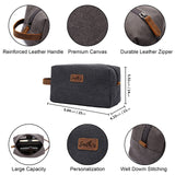ELULAE Personalized Toiletry Bag for Men, Custom Laser Engraved Canvas Shaving Dopp Kit Toiletry Bag Leather Canvas Dopp Kit For Travel, Gift for ELULAE