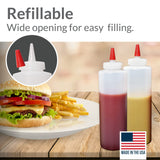 Pinnacle Mercantile Plastic Squeeze Condiment Bottles with Red Tip Cap 16-ounce Set of 6 Wide Mouth Pinnacle Mercantile