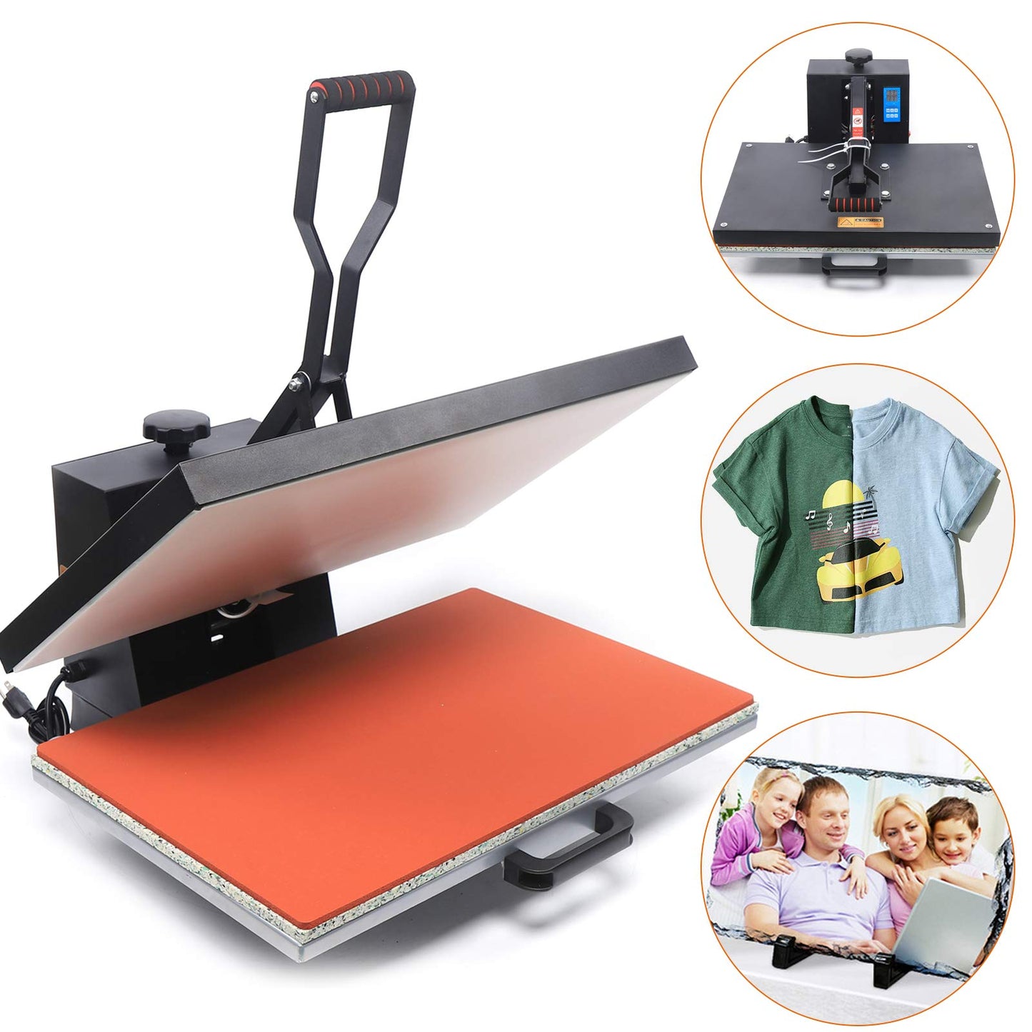 16x24 Inch Heat Press Machine with LCD Display for T-Shirt Sublimation Transfer - 2800W Digital Transfer Equipment for DIY Printing - WoodArtSupply