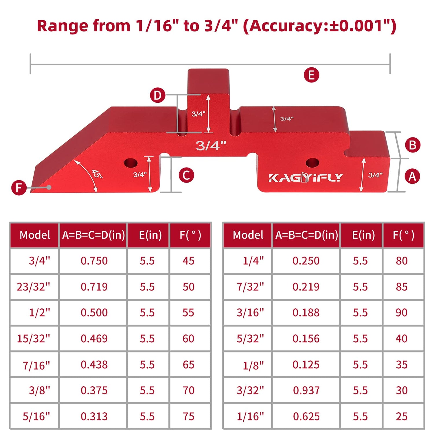 KAGYIFLY Setup Blocks Woodworking, 14pcs Aluminum Setup Blocks Height Gauge Set for Router Table Saw and Angle Measure Set up (Each Setup Bars has KAGYIFLY