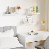 oridom Set of 3 White Floating Shelves for Wall - Modern Wood Display Shelves for Every Room oridom