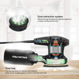 GALAX PRO 280W 13000OPM Max 6 Variable Speeds Orbital Sander with 15Pcs Sanding Discs, 5” electric Sander with Dust Collector for Sanding and GALAX PRO