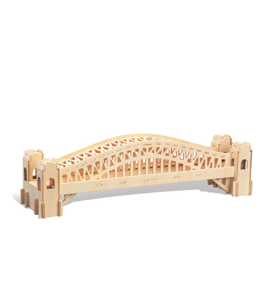 Puzzled 3D Puzzle Sydney Bridge Wood Craft Construction Model Kit, Fun and Educational DIY Wooden Toy Assemble Model Unfinished Crafting Hobby Puzzle - WoodArtSupply